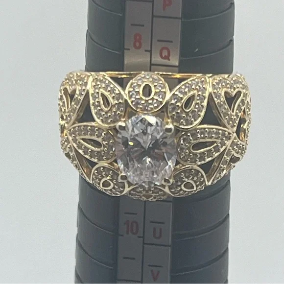 Bella Luce Gold Over Sterling Silver CZ Statement Ring - Size 8 - Picture 8 of 9